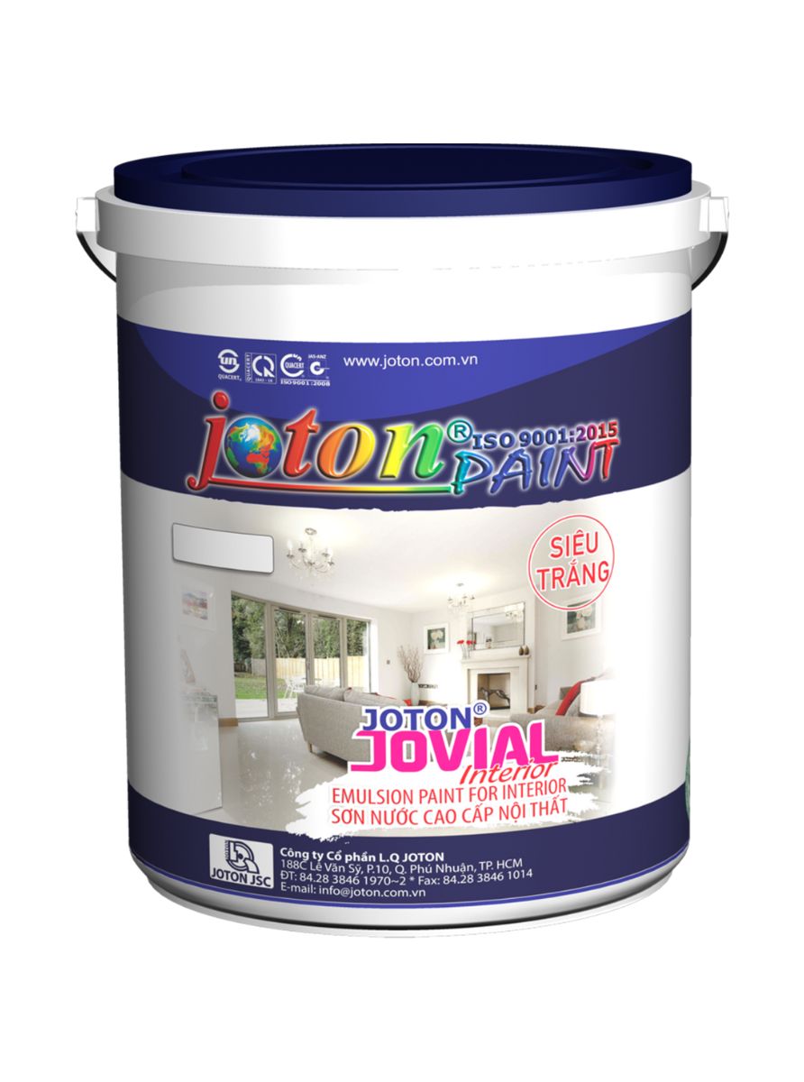 SƠN NỘI THẤT JOTON®JOVIAL SIÊU TRẮNG-LAU CHÙI HIỆU QUẢ (18L)